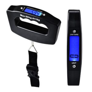 Portable Handheld Accurate High Precision Digital Travel Suitcase Luggage Weighing Electronic LCD Display Scale with Strap Upto 110 Pound Selectable Weigh Units