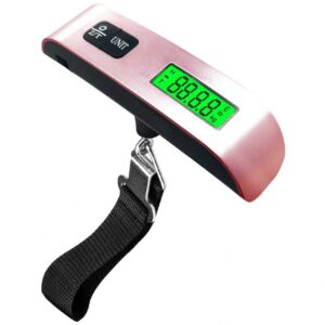 Luggage Scale, Portable Luggage Weight Scale with 2 Luggage Tags, LCD Weight Display and 4 Unit Switching Functions, 110lb Luggage Scale Travel Digital for Luggage, Travel,Backpacks, Handbags(Pink)