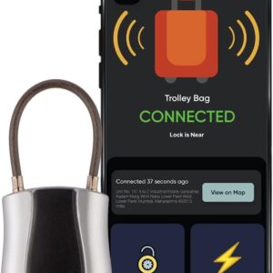 tag8 Dolphin Smart Padlock (Pack 1), TSA-Compliant Suitcase and Luggage Locks with Alarm, Keyless Bluetooth Suitcase Lock and Locker Padlock, Unlock via Phone App, Android and iOS Compatible, Silver