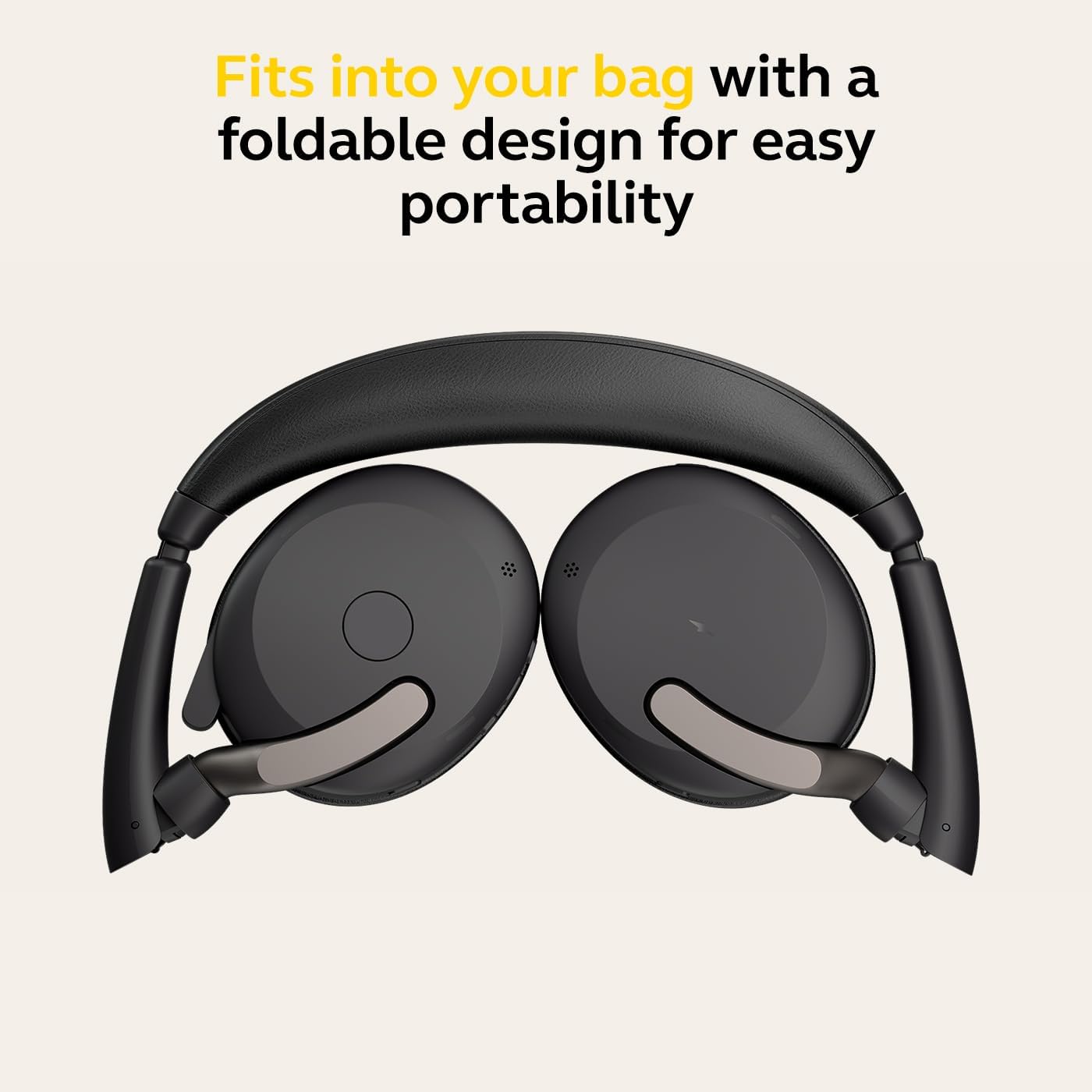 Jabra Evolve2 65 Flex Wireless Stereo Headset - Bluetooth, Noise-Cancelling ClearVoice Technology & Hybrid ANC - Works with All Leading UC Platforms Such As Zoom & Google Meet - Black - Image 5