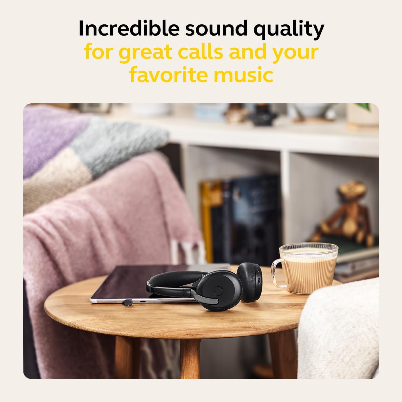 Jabra Evolve2 65 Flex Wireless Stereo Headset - Bluetooth, Noise-Cancelling ClearVoice Technology & Hybrid ANC - Works with All Leading UC Platforms Such As Zoom & Google Meet - Black - Image 7