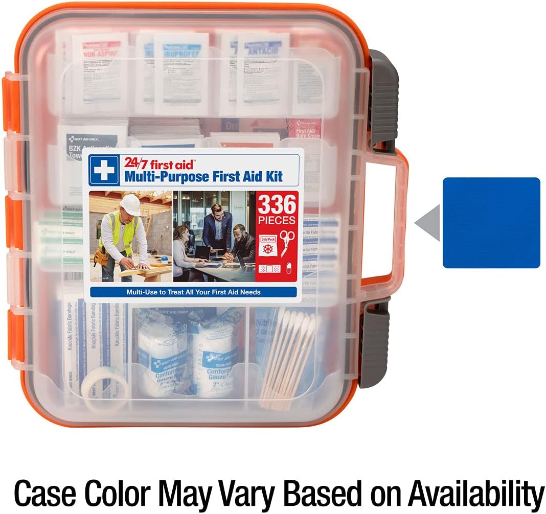 24/7 First Aid OSHA Compliant First aid Kit, All-Purpose 100-Person Emergency First Aid Kit for Business, Home, and Car in Plastic Case with Easy-Slide Latches, 336 Pieces - Image 10
