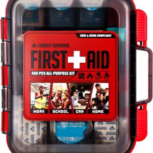 EVERLIT 400 Pcs OSHA/ANSI Compliant First Aid Kit Type III Class A Medical Kit Professional Med Kit Supplies for Contractors, Warehouse, Office, School, Home, Disaster, Car, Business, Restaurant
