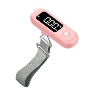 pack all 110 Lbs Luggage Scale, Digital Handheld Baggage Scale, Travel Suitcase Weight Scale with LCD Display, Battery Included, Pink