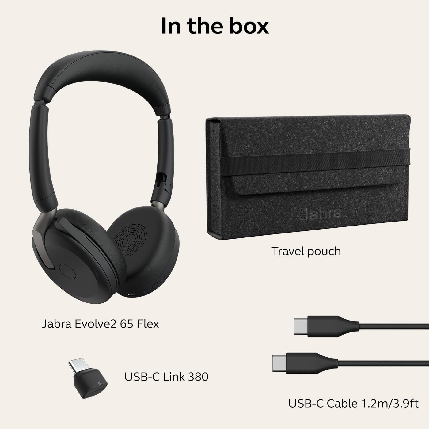Jabra Evolve2 65 Flex Wireless Stereo Headset - Bluetooth, Noise-Cancelling ClearVoice Technology & Hybrid ANC - Works with All Leading UC Platforms Such As Zoom & Google Meet - Black - Image 8
