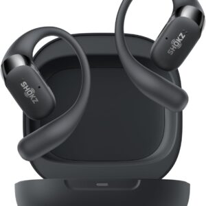 SHOKZ OpenFit 2 Open-Ear Headphones,True Wireless Bluetooth Earphones with Microphone,Earhook Earbuds with 48 Hours of Playtime,Fast Charging,IP55 Water-Resistant,with Carrying Bag,Black,Bluetooth5.4