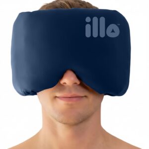 illo Wearable Pillow Sleep Mask | Soft Mulberry Silk Blackout Sleeping & Napping Eye Mask | Best for Home Bed, Work, Camping, Airplane, Side Sleeper | Reversible as Travel Neck Pillow | Women & Men