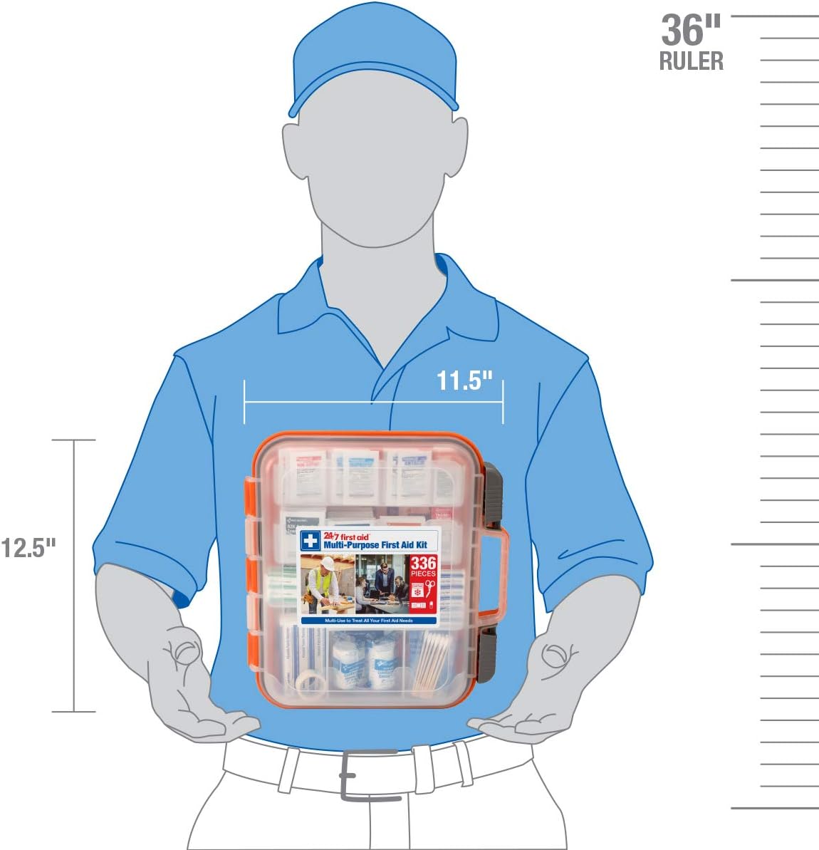 24/7 First Aid OSHA Compliant First aid Kit, All-Purpose 100-Person Emergency First Aid Kit for Business, Home, and Car in Plastic Case with Easy-Slide Latches, 336 Pieces - Image 9