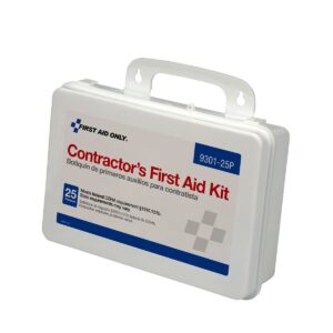 First Aid Only 9301-25P 25-Person Contractor's First Aid Kit for Home Renovation, Job Sites, and Construction Vehicles, 178 Pieces