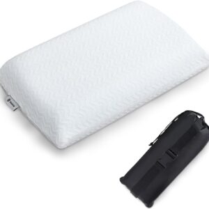 Vekkia Travel Pillow, Memory Foam Pillow Compressible Camping Pillow with Washable Cover,Ergonomic Supportive Pillow for Sleeping Ideal for Adults Kids Travel, Hiking, Airplane and Car-S