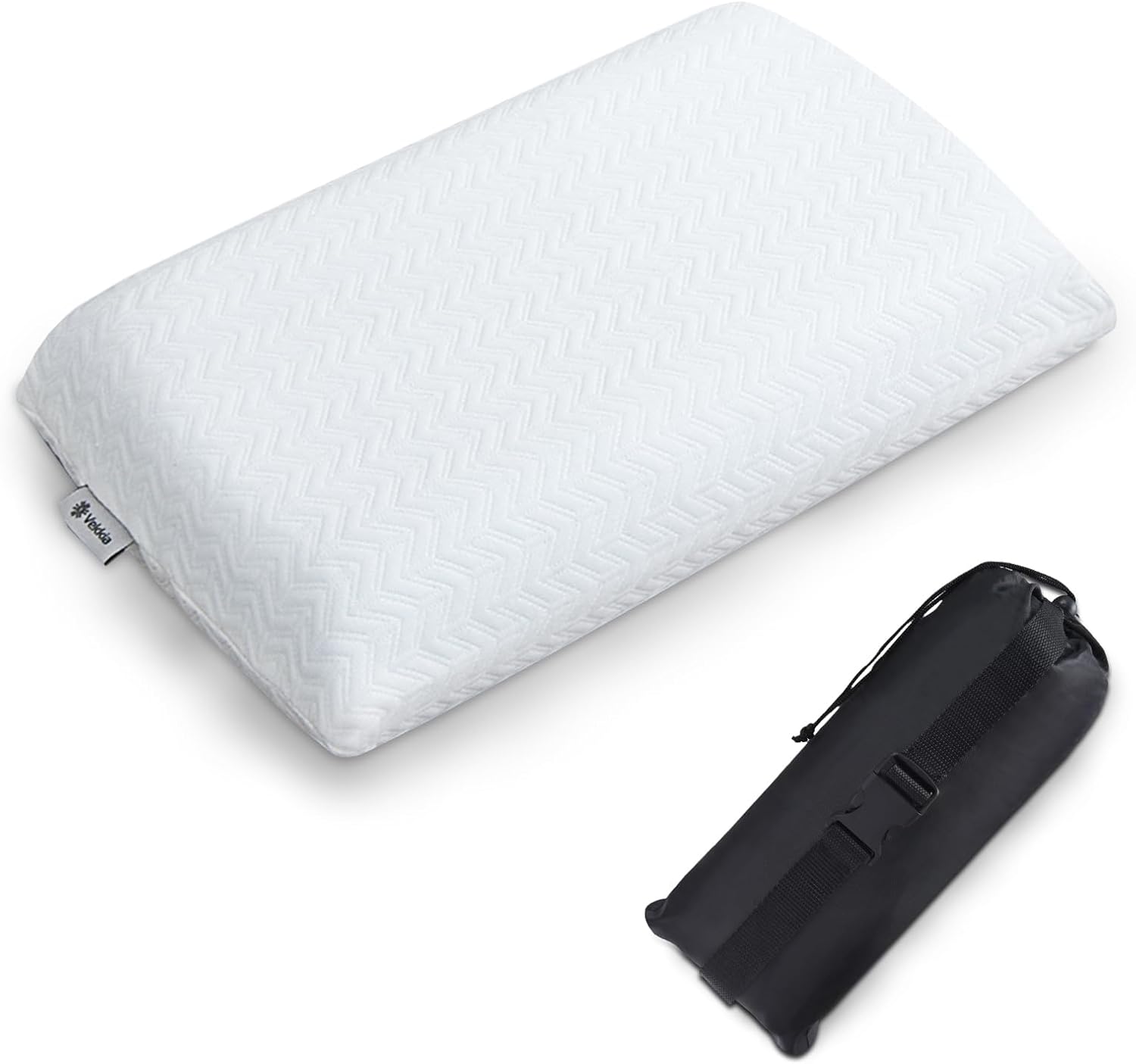 Vekkia Travel Pillow, Memory Foam Pillow Compressible Camping Pillow with Washable Cover,Ergonomic Supportive Pillow for Sleeping Ideal for Adults Kids Travel, Hiking, Airplane and Car-S