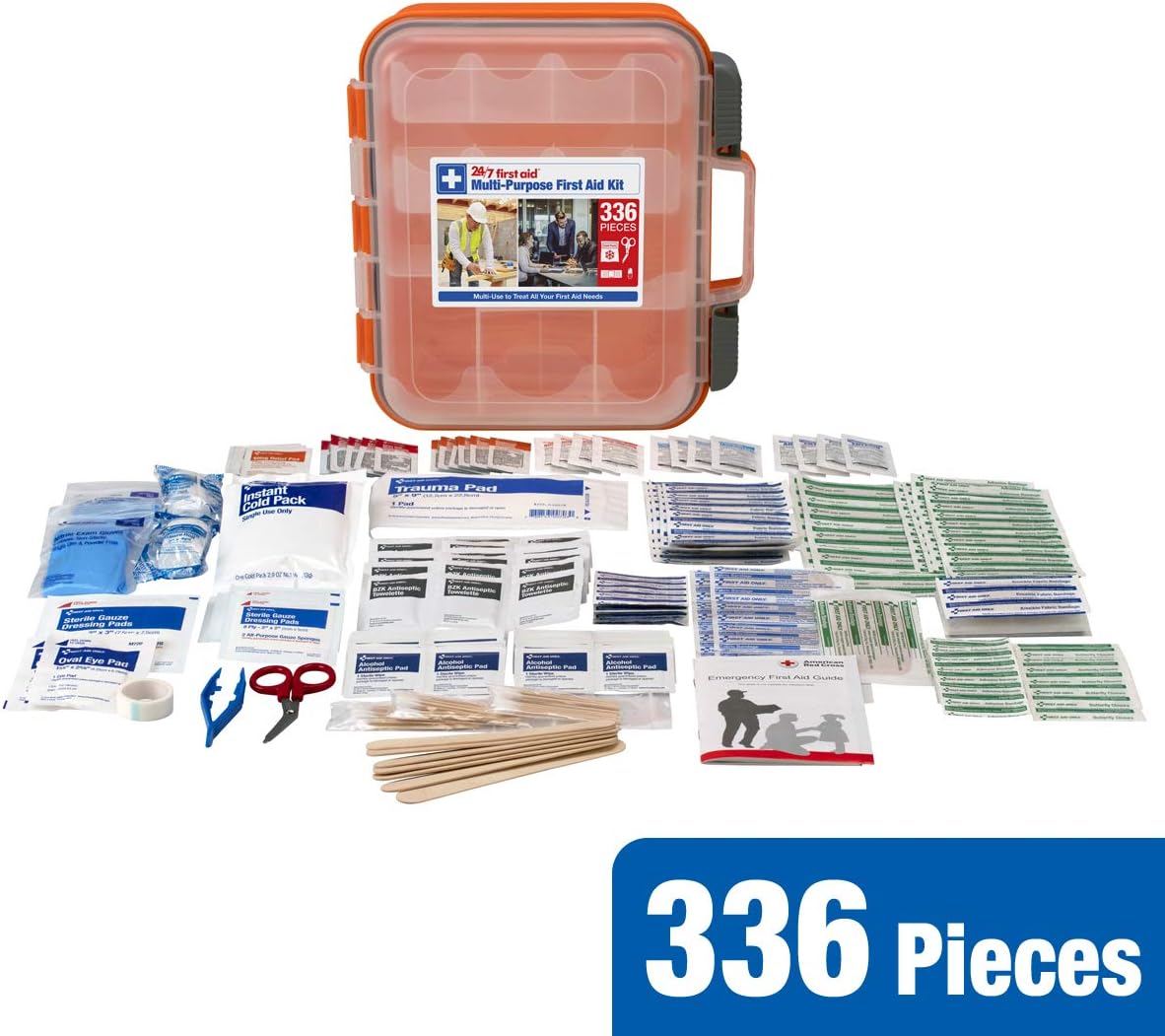24/7 First Aid OSHA Compliant First aid Kit, All-Purpose 100-Person Emergency First Aid Kit for Business, Home, and Car in Plastic Case with Easy-Slide Latches, 336 Pieces - Image 3