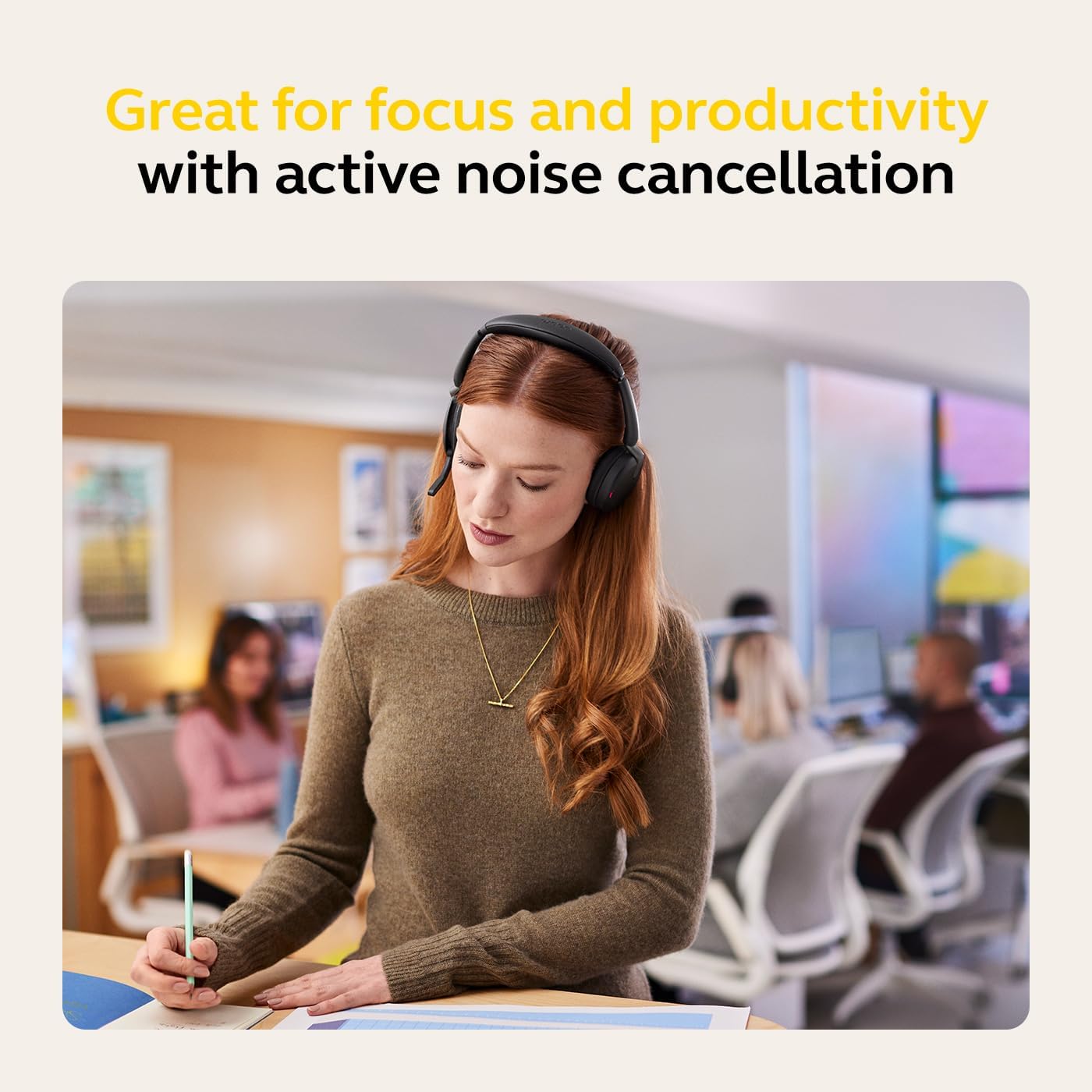 Jabra Evolve2 65 Flex Wireless Stereo Headset - Bluetooth, Noise-Cancelling ClearVoice Technology & Hybrid ANC - Works with All Leading UC Platforms Such As Zoom & Google Meet - Black - Image 6