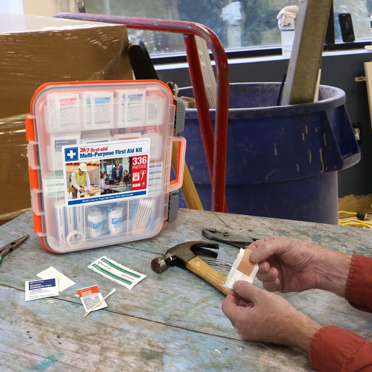 24/7 First Aid OSHA Compliant First aid Kit, All-Purpose 100-Person Emergency First Aid Kit for Business, Home, and Car in Plastic Case with Easy-Slide Latches, 336 Pieces - Image 7