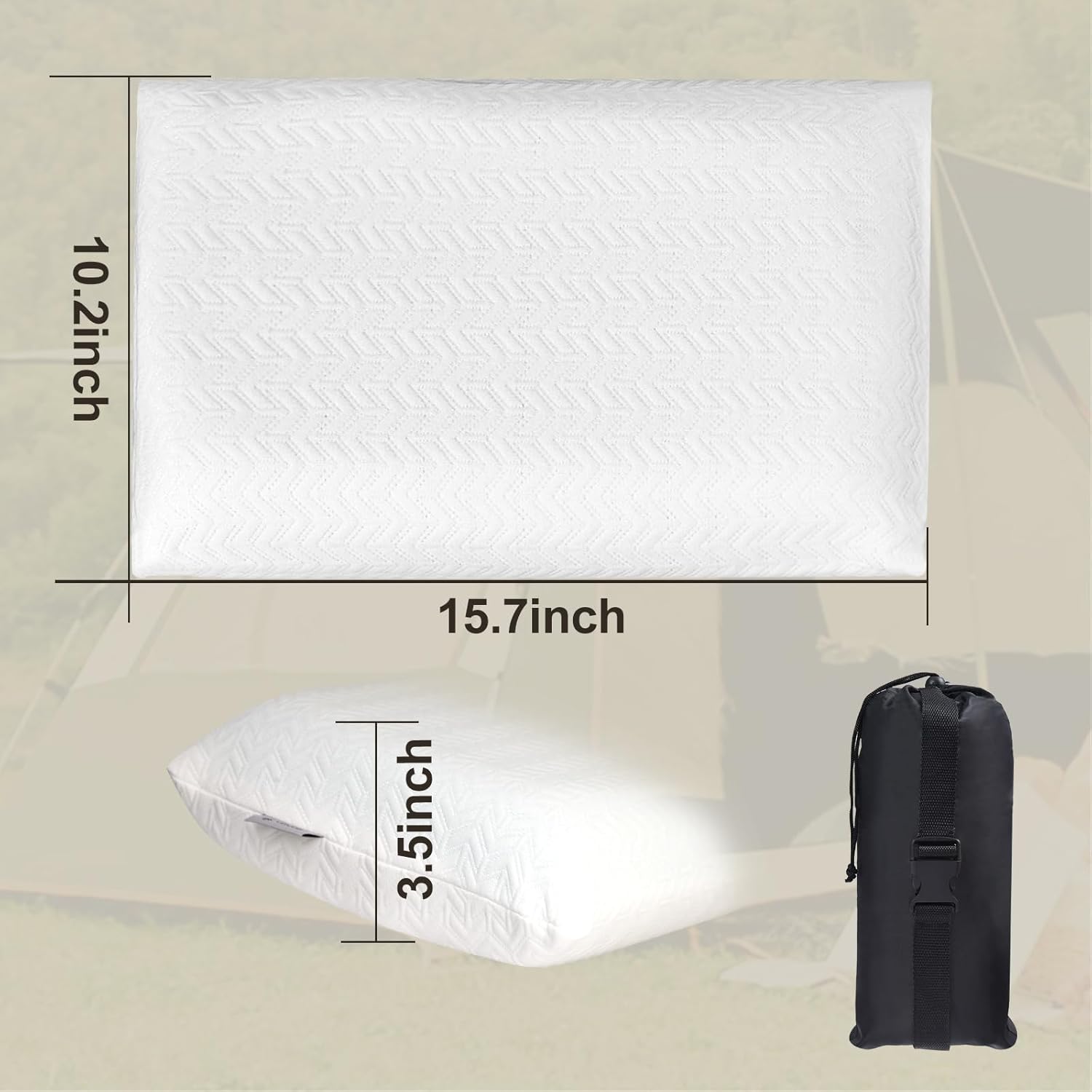 Vekkia Travel Pillow, Memory Foam Pillow Compressible Camping Pillow with Washable Cover,Ergonomic Supportive Pillow for Sleeping Ideal for Adults Kids Travel, Hiking, Airplane and Car-S - Image 7