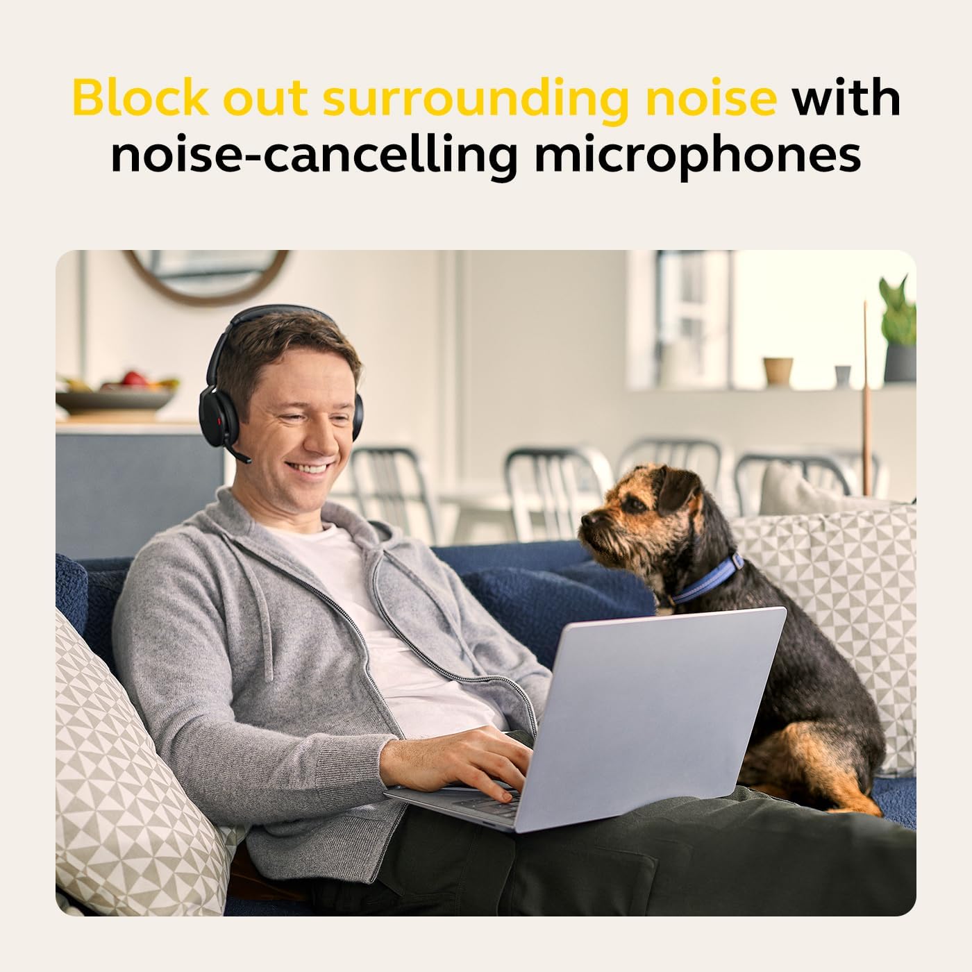 Jabra Evolve2 65 Flex Wireless Stereo Headset - Bluetooth, Noise-Cancelling ClearVoice Technology & Hybrid ANC - Works with All Leading UC Platforms Such As Zoom & Google Meet - Black - Image 3