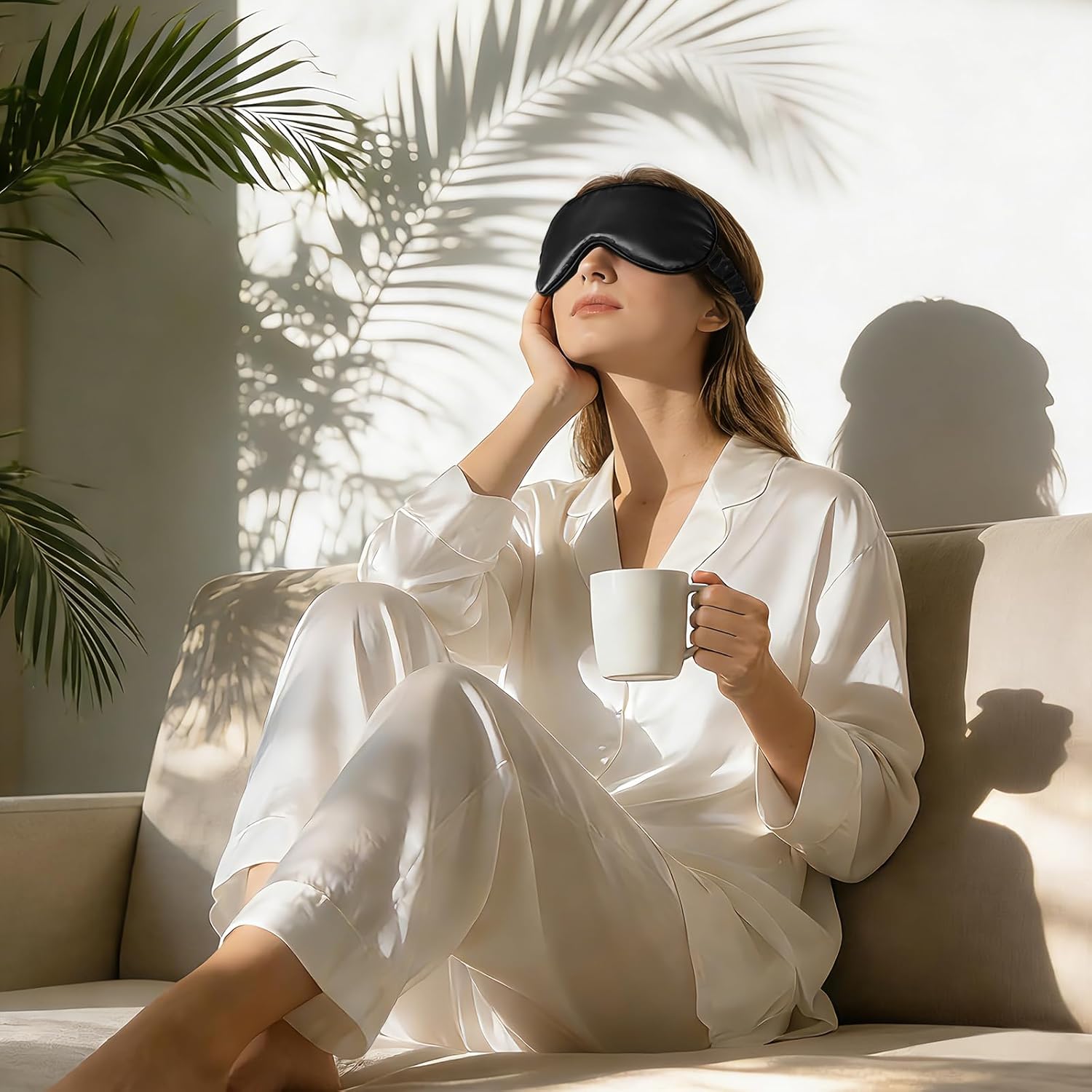 ZIMASILK Adjustable 100% 22 Momme Mulberry Silk Sleep Mask for Sleeping, Filled with Premium Mulberry Silk, Softest & Breathable Blackout Eye Sleeping Mask (Black) - Image 6