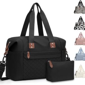 Pritent Travel Duffle Bag, Waterproof Weekender Overnight Hospital Bags for Women Men with Toiletry Bag Lightweight Carry on Personal Item Duffle Gym Bag for Travel, Airplanes, Sports