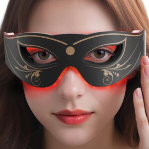 Red Light Therapy for Eyes, 3 Modes Under Eyes Red Light Therapy - Targeted Eye Rejuvenation, Reduce Puffiness & Dark Circles, Smooth Fine Lines for Women Men (Black)