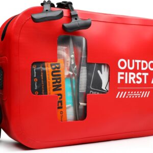 152 PCS Waterproof First Aid Kit, Portable Small Boat Dry Bag Bug Out Bags, Emergency Medical Kit Ideal for Boating, Camping, Fishing, Kayaking, Floating, Red