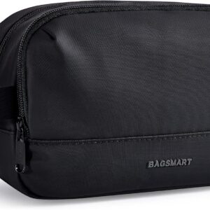 BAGSMART Travel Toiletry Bag for Men, Dopp Kit Water Resistant Shaving Bag for Toiletries Accessories, Black-Medium