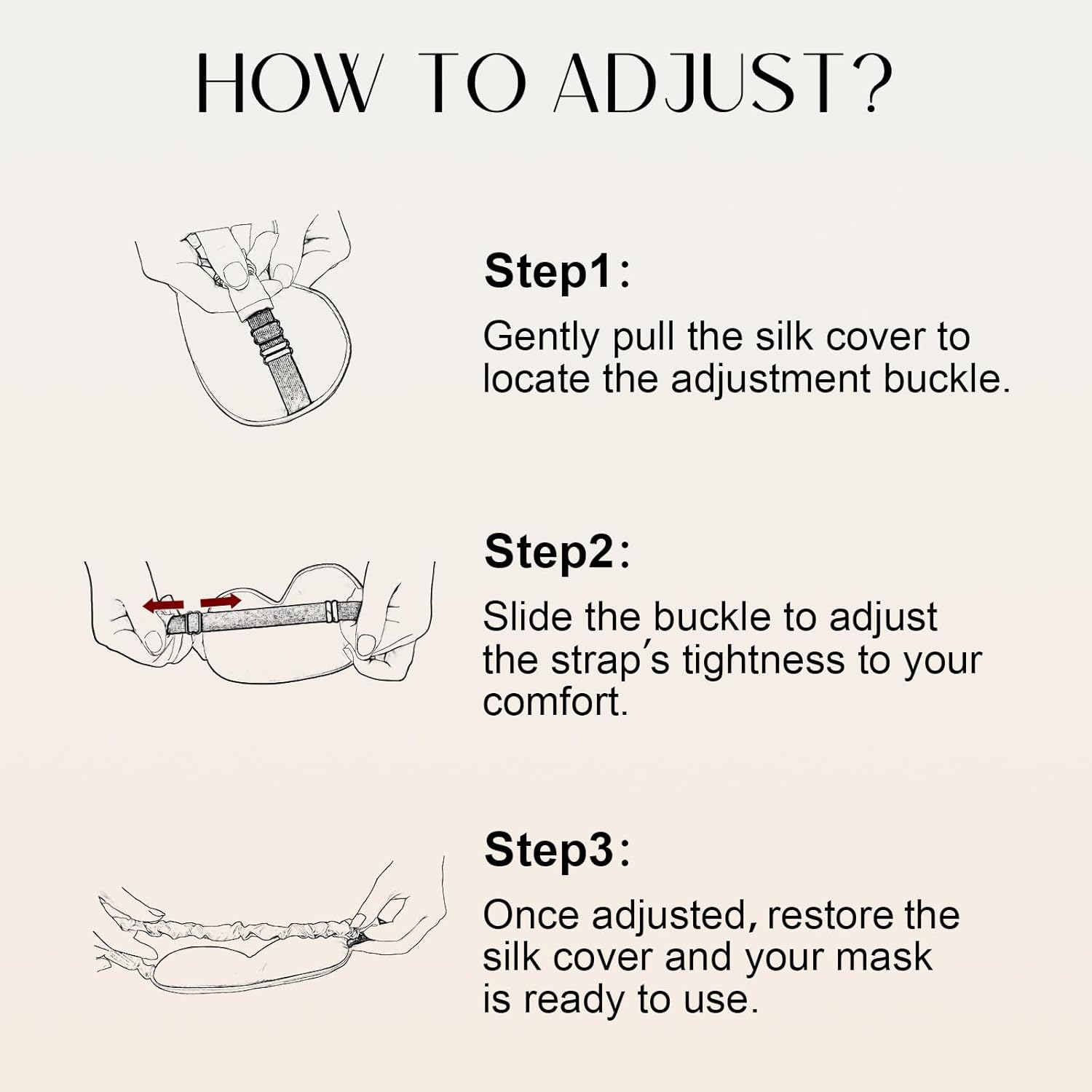 ZIMASILK Adjustable 100% 22 Momme Mulberry Silk Sleep Mask for Sleeping, Filled with Premium Mulberry Silk, Softest & Breathable Blackout Eye Sleeping Mask (Black) - Image 5