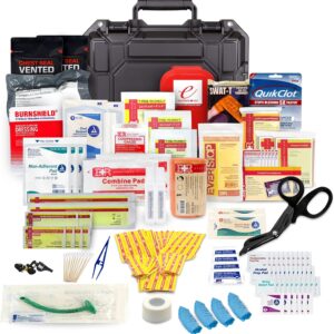 MediTac Marine Boat First Aid Medical Kit with Lightweight and Water Proof Black Case