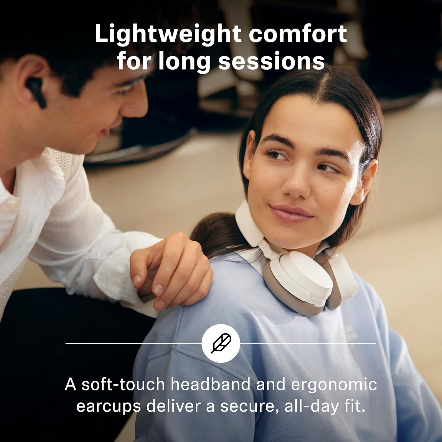 Sennheiser ACCENTUM Wireless Bluetooth Headphones Noise Cancelling - Up to 50HR Playtime, Hybrid Noise Cancelling (ANC), All-Day Comfort, Bluetooth Over Ear Headphones for School, Traveling, White - Image 5