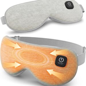 Heated Eye Mask - Cordless Eye Mask for Dry Eyes, Eye Relief, Improved Sleep, 4 Temperature, Washable Eye Heating Pad for Travel and with Replaceable Shell, Gifts for Women
