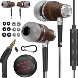 Symphonized Wired Earbuds with Microphone – 90% Noise Cancelling Ear buds with Mic, in Ear Headphones Wire for Computer & Phone, Earphones 3.5 mm Jack
