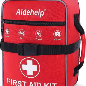520 Pieces Premium First Aid Kit - Large Emergency Medical Kit for Survival, Car, Home, Travel, Camping, Backpack, Hiking, School (Red)