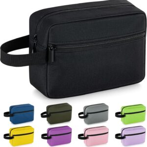 Elviros Travel Toiletry Bag for Women and Men,Lightweight Makeup Bag Hanging Dopp Kit with Shaving Compartment Cosmetic Organizer Small Tool Bag Travel Essentials,Gifts for Men(Black)