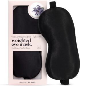 Kitsch Weighted Satin Sleep Mask - Weighted Eye Masks for Sleep and Travel - Lavender Sleeping Mask for Women and Men - Light Blocking, Adjustable Strap, Ultra-Soft (4.1oz/116g)
