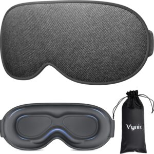 Sleep Mask for Men Women - 100% Blackout Eye Masks for Sleep, Zero Pressure 3D Sleeping Mask, Adjustable Light Blocking Eye Cover Blindfold for Travel, Nap, Night Work, Office - Gray