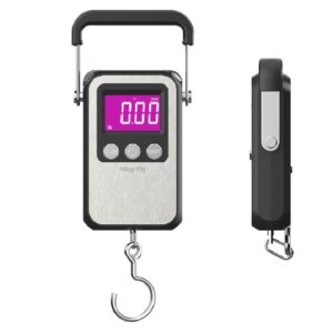 Luggage Scale 132lb 60kg Digital Hanging Scales, 2 AAA Batteries (Not Included) (Black)