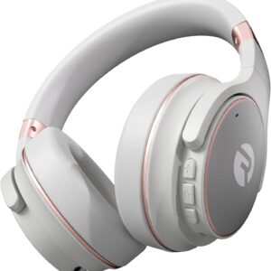 Raycon Everyday Bluetooth Headphones - Over The Ear, Active Noise Cancelling Wireless Headphones + Awareness Mode, Bluetooth Headset with Mic, 40 Hours of Battery Life (Rose Gold)