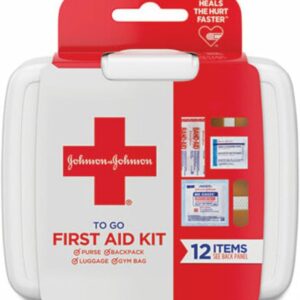 Johnson & Johnson First Aid to Go Portable Mini Travel Kit, 12 Pieces