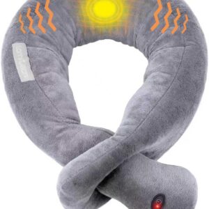 Travel Pillows,Airplane Pillow Neck Support with 3 Vibration Modes,Vibration Wrap Neck Massage,Battery Operated Adjustable Massage Pillow for Neck Pain Relief