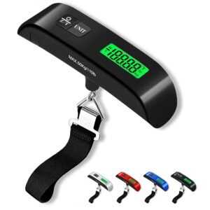 Luggage Scale, 110lb Luggage Weight Scale with 4 Unit Switching Functions&LED Display, Luggage Scale Travel Digital for Weighing Luggage, Backpacks, Packages and Markets(Black)