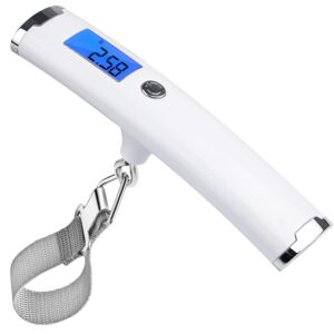 Digital Luggage Scale for Travel Handheld Weight Scale for Luggage with Tare Function 110lbs Travel Luggage Weight Portable Suitcase Weighing Scale Back-lit LCD Display Gifts for Travelers (Strap)