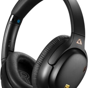 1Mii AI E700 Wireless Bluetooth Over Ear Headphones with Active Noise Cancelling, Hi-Res Audio LDAC/aptX Low Latency for Airplane Travel, AI Translation Voice Chat Custom EQ via App - Black