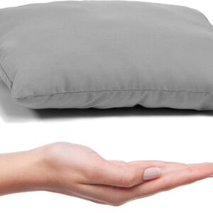 Pipsqueak Small Pillow - Mini 11 x 7 inches - Tiny Pillow for Travel, Dogs, Toddlers, Kids, Lumbar, Knees and Neck - Gray