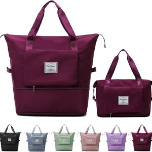 Large Capacity Travel Bag, Foldable Travel Bag, Expandable Travel Duffel Bag, Collapsible Waterproof Large Capacity Travel Handbag, Overnight Bag for Women and Man