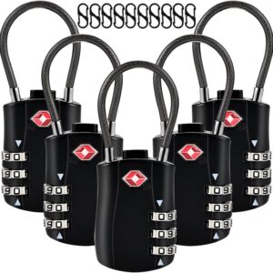 5pcs TSA Approved Luggage Locks with 10pcs Zipper Locks, Zinc Alloy Combination Locker Suitcase Lock, TSA Locks for Luggage, Combination Lock for Locker Backpack (TSA007)