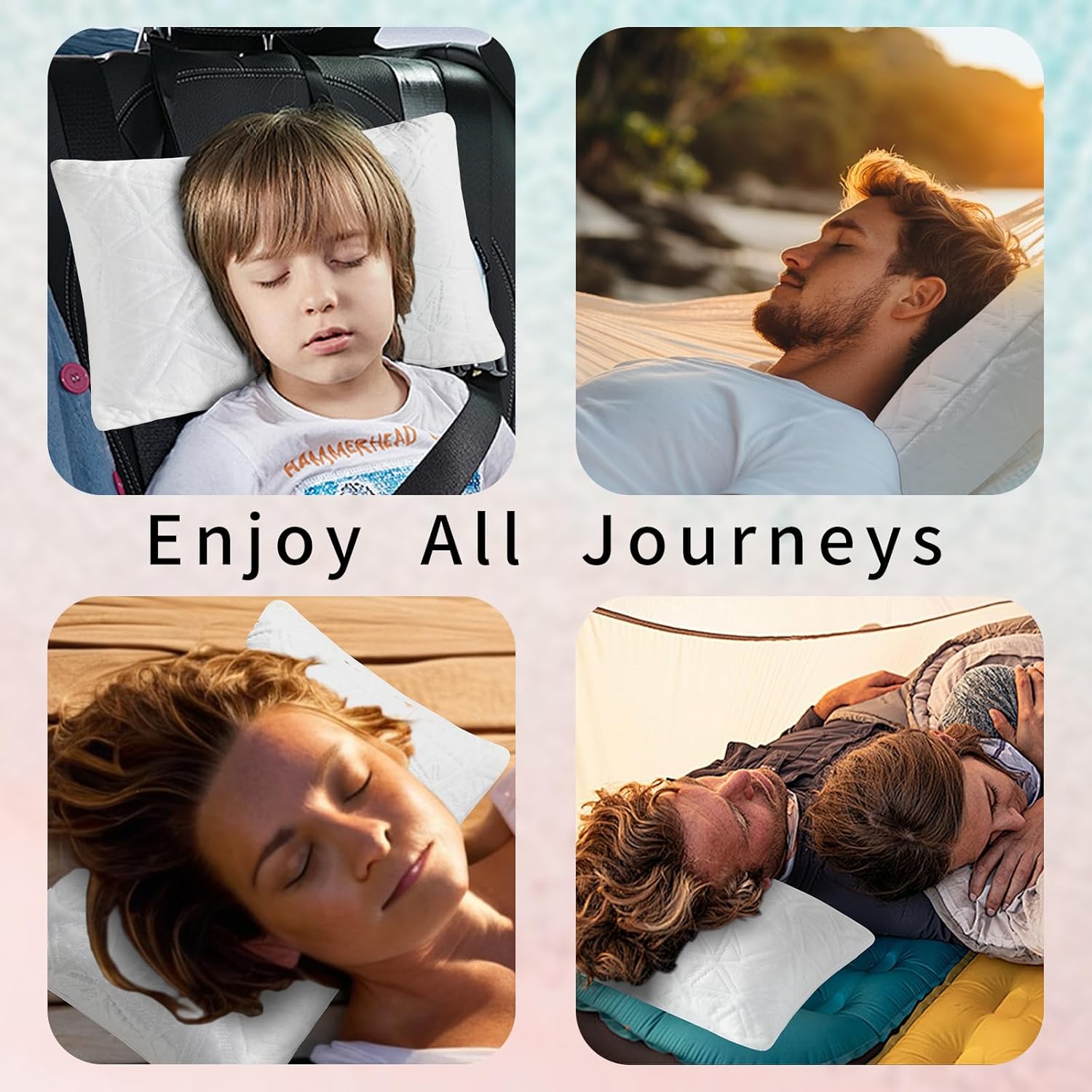 Small Shredded Gel Memory Foam Pillow,Camping Pillow Travel Pillow- Adjustable for Contoured Support -Portable Ideal for Backpacking, Camping, Travel, Car, Airplane,Office Nap - Image 5