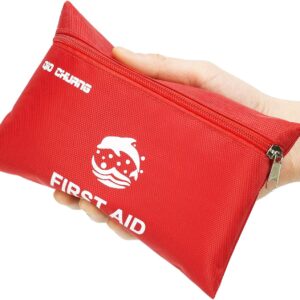 Small Travel First Aid Kit - 87 Piece Clean, Treat and Protect Most Injuries,Ready for Emergency at Home, Outdoors, Car, Camping, Workplace, Hiking.