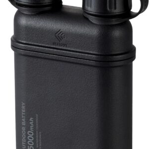 ELECOM NESTOUT Rugged Power Bank, 15000mAh Outdoor Charger, 32W USB C Fast Charging PD, Waterproof IP67, Heavy Duty Shockproof, Tactical Battery Pack for iPhone Tablet Hiking Camping Survival (Black)