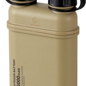 ELECOM NESTOUT Rugged Power Bank, 15000mAh Outdoor Charger, 32W USB C Fast Charging PD, Waterproof IP67, Heavy Duty Shockproof, Tactical Battery Pack for iPhone Tablet Hiking Camping Survival (Beige)