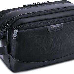 BAGSMART Toiletry Bag for Men, Large Travel Toiletry Organizer, Dopp Kit Water-resistant Shaving Bag for Toiletries Accessories - Black