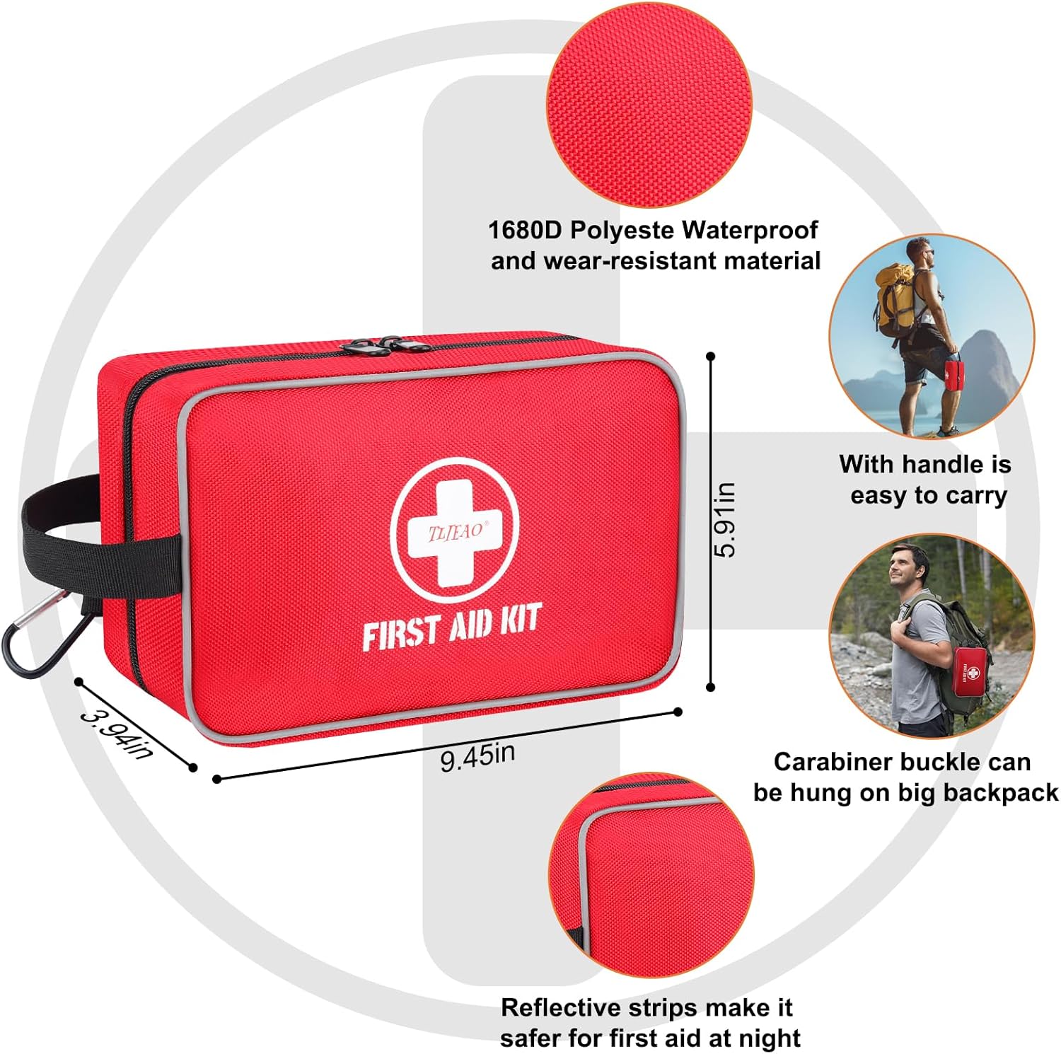 330 Piece First Aid Kit, Premium Waterproof Compact Trauma Medical Kits for Any Emergencies, Ideal for Home, Car, Travel, Camping, Hiking, Truck, Office, Sports (Medium) - Image 3